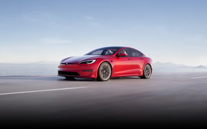 EU - Model S Red Tesla stock photo