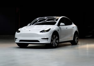 Tesla Model Y White 2023 side extended